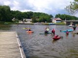 Canoe au départ de Guenrouet sur le canal de Nantes à Brest - ponton