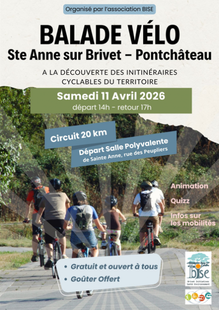 Balade vélo Sainte Anne sur Brivet Pontchâteau