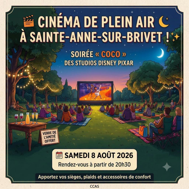 Cinéma de plein air à Ste Anne sur Brivet 