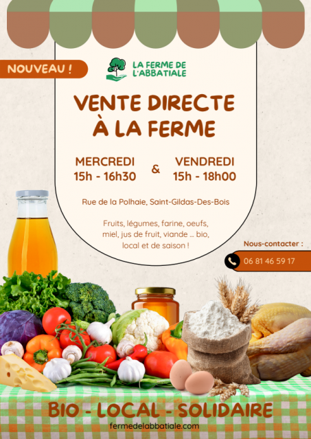 Marché à la ferme abbatiale de St Gildas des Bois