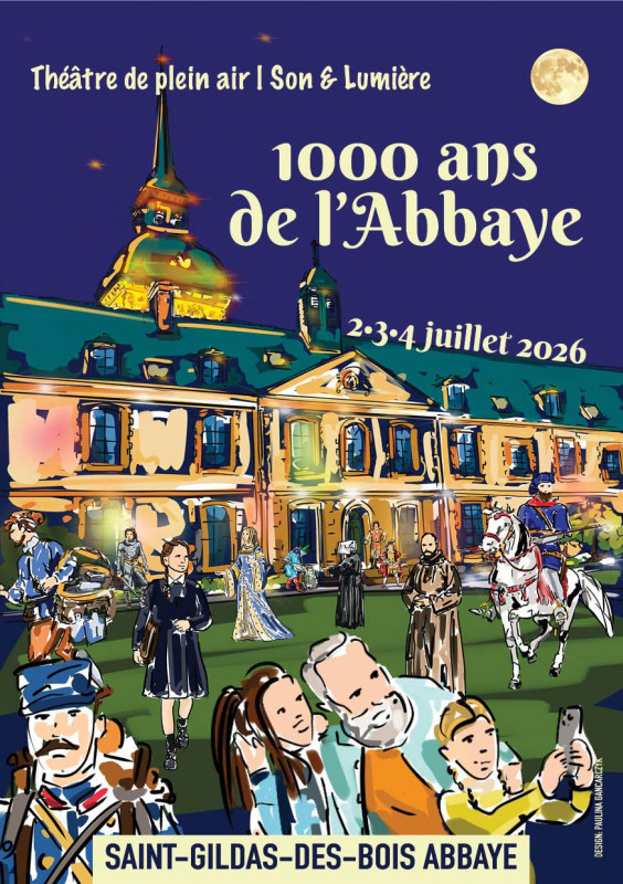 1000 ans de l'abbatiale théâtre de plein air son et lumière 