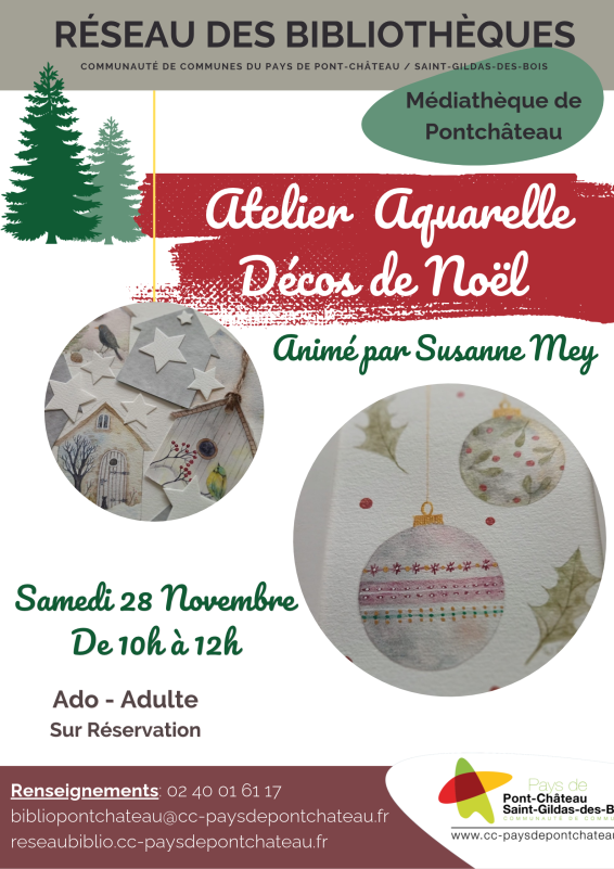 atelier aquarelle déco de Noël 