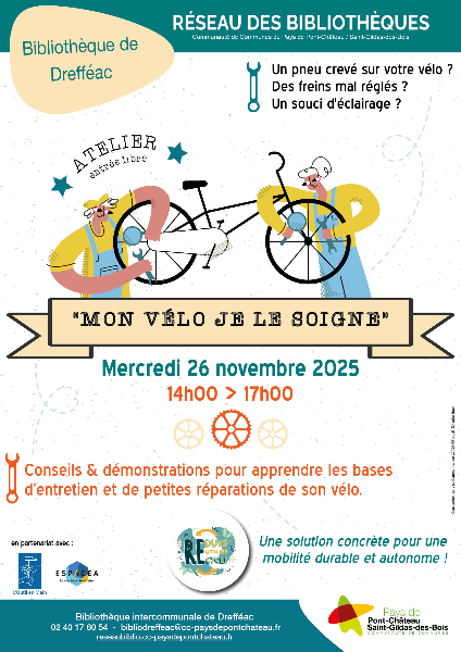 Atelier réparation de vélo - © bibliothèque intercommunale Atelier réparation de vélo