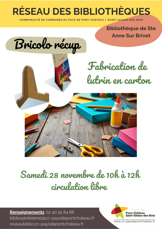 Fabrication de lutrin en carton - © bibliothèque intercommunale Fabrication de lutrin en carton