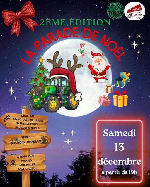 Parade de Noël tracteurs décorés
