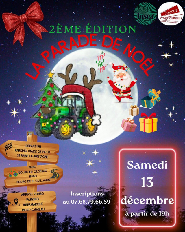 Parade de Noël tracteurs décorés