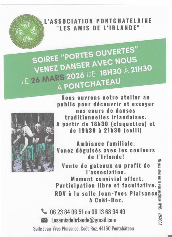 Portes ouvertes danses Irlandaises traditionnelles - © Les amis de l'Irlande Portes ouvertes danses Irlandaises traditionnelles