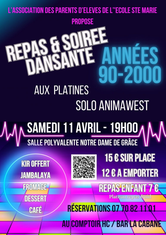 Repas et soirée dansante années 90-2000 - © ape école Ste Marie Repas et soirée dansante années 90-2000