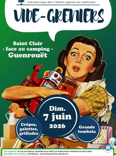 Vide grenier à Guenrouët - © amicale laïque des 3 chênes Vide grenier à Guenrouët